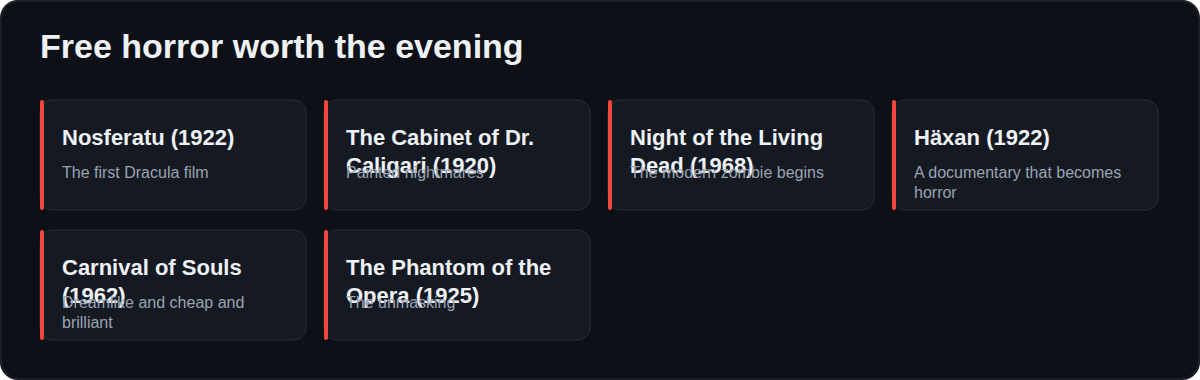 Free horror worth the evening